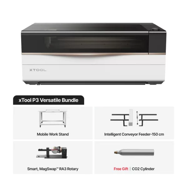 DEMO xTool P3 Versatile Bundle 80W CO2 lézergravírozó csomag