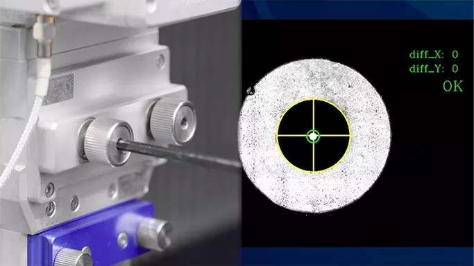 Elektronikus lézernyaláb beállító eszköz
