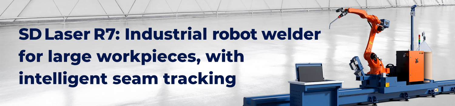 SD Laser R7 robothegesztő állomás lineáris pályán
