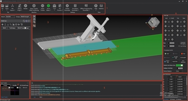 SD Laser R7 robothegesztő állomás lineáris pályán
